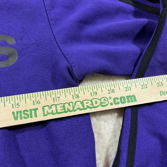 Adidas Hoodie Mens Small Purple Pullover Black Stripe Hooded Activewear - Picture 6 of 9